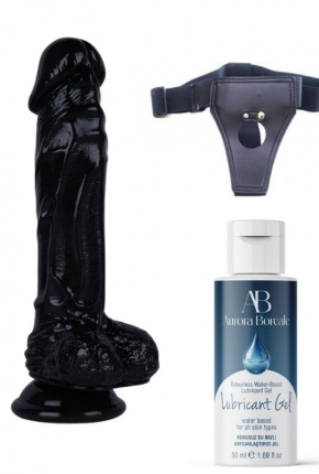 Belden Balamal Kayganlatrc Set Noctis 21cm Siyah Dildo No:64